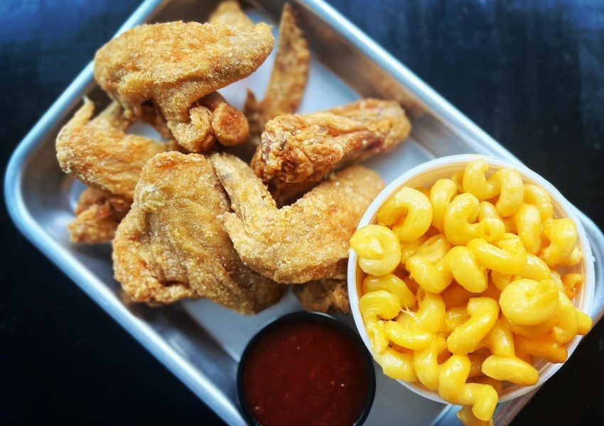 wings and mac & cheese